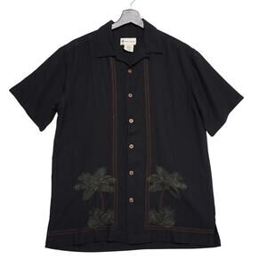 Havana Jack's Cafe Palm Tree Embroidered Button Down Shirt| Island Vibes